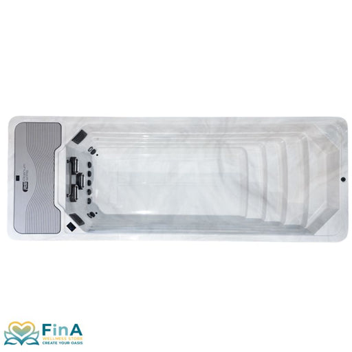  Chronos Mini Pool in Sterling Silver Acryl von oben – moderne, minimalistische Formgebung mit FinA logo