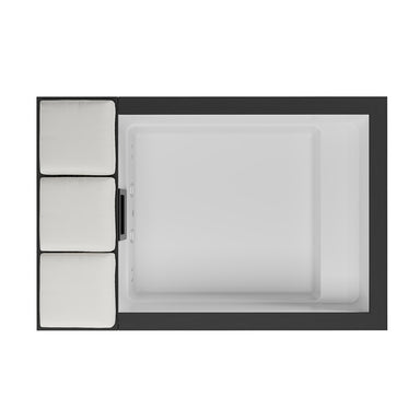 Minimalistische Draufsicht des Mirage Mini Pools – klar strukturiertes Design in Weiß und Anthrazit