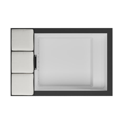 Minimalistische Draufsicht des Mirage Mini Pools – klar strukturiertes Design in Weiß und Anthrazit