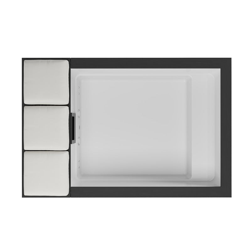 Minimalistische Draufsicht des Mirage Mini Pools – klar strukturiertes Design in Weiß und Anthrazit