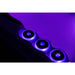 Platinum Spas Tahiti Hot Tub – stimmungsvolle Detailaufnahme beleuchteter Wasserdüsen bei Nacht, mit violettem LED-Licht für exklusives Spa-Ambiente