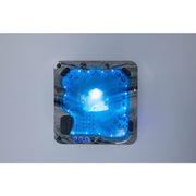 Platinum Spas Refresh Outdoor Whirlpool – Deluxe, für bis zu 6 Personen, Farbe: Odyssey. Draufsicht bei Nacht mit intensiv blauer LED-Beleuchtung.