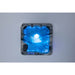 Platinum Spas Refresh Outdoor Whirlpool – Deluxe, für bis zu 6 Personen, Farbe: Odyssey. Draufsicht bei Nacht mit intensiv blauer LED-Beleuchtung.
