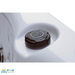 Detailansicht des Luftreglers im Platinum Spas St Tropez Deluxe Whirlpool – schwarzer Drehknopf mit On/Off-Markierung auf weißem Acrylrand, präsentiert von FinA Wellness Store.