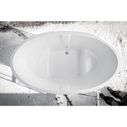Weiße ovale Badewanne Polar Spa Standard Eisbad von oben fotografiert, mit integrierten Griffen an den Seiten auf hellem Untergrund