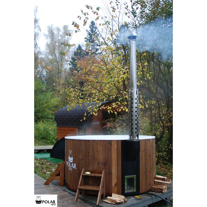 Polar Spa Elite 220 Outdoor Badefass mit integriertem Holzofen für 6-8 Personen