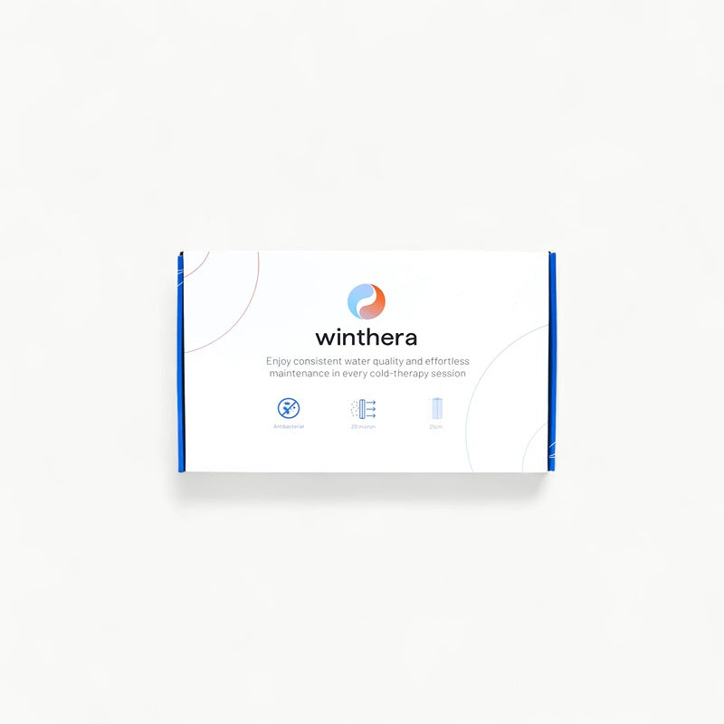 Frontansicht der Winthera Filterverpackung – cleanes, minimalistisches Design mit Key Features im Überblick.