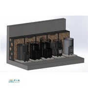 COZY Saunaofen-Korb befüllt mit Saunasteinen – moderne Gitteroptik, robust & langlebig