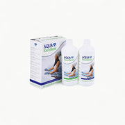 AquaExcellent Set bestehend aus zwei Flaschen und Verpackung – Premiumlösung zur Reinigung und Pflege von Eisbädern.