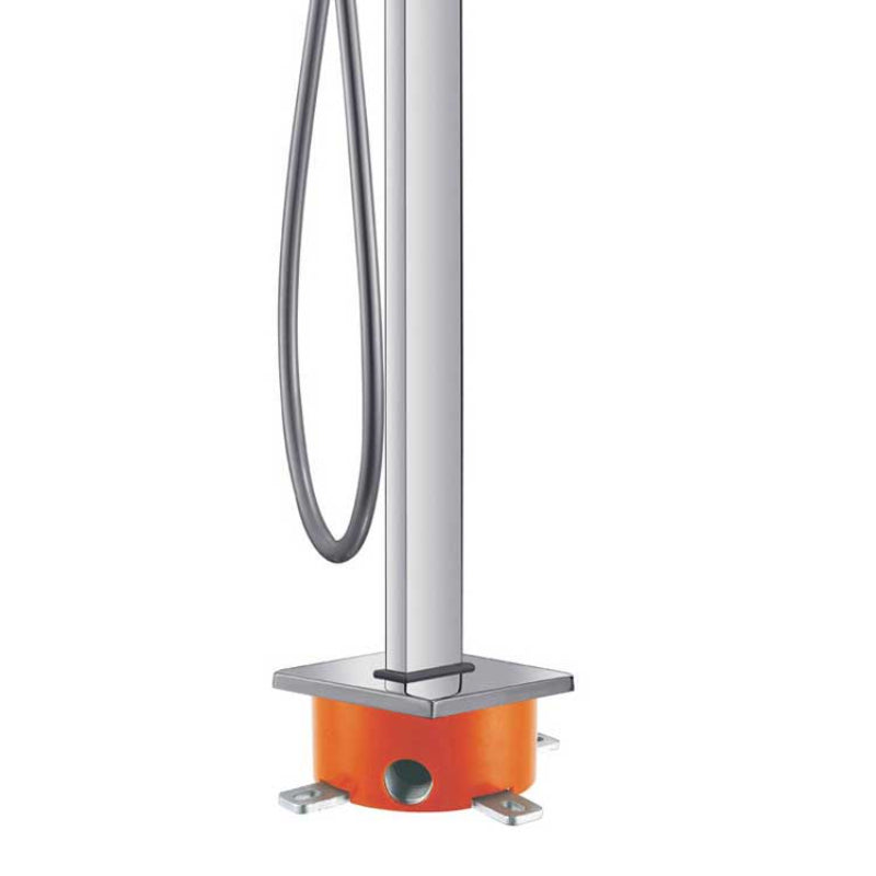 EAGO StoneArt Arild Standarmatur mit orangem Sockel, silbernem Stangrohr und flexiblem Schlauch