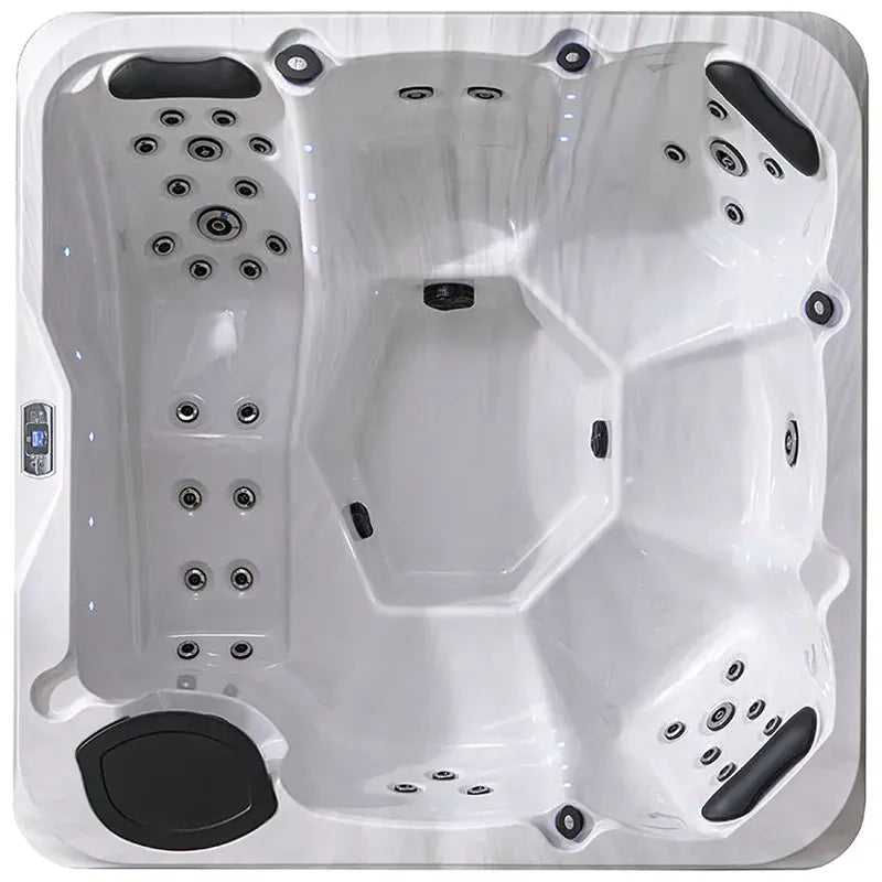 AWT Außenwhirlpool IN-801 eco Sterling Silver 200x200 Draufsicht mit Düsensystem