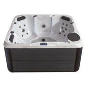 AWT Außenwhirlpool IN-801 eco Sterling Silver 200x200 mit weißem Innenraum, Massagedüsen und schwarzem Außenrahmen