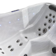 AWT Außenwhirlpool IN-801 eco Sterling Silver 200x200 Innenseite mit Düsen und LED-Beleuchtung