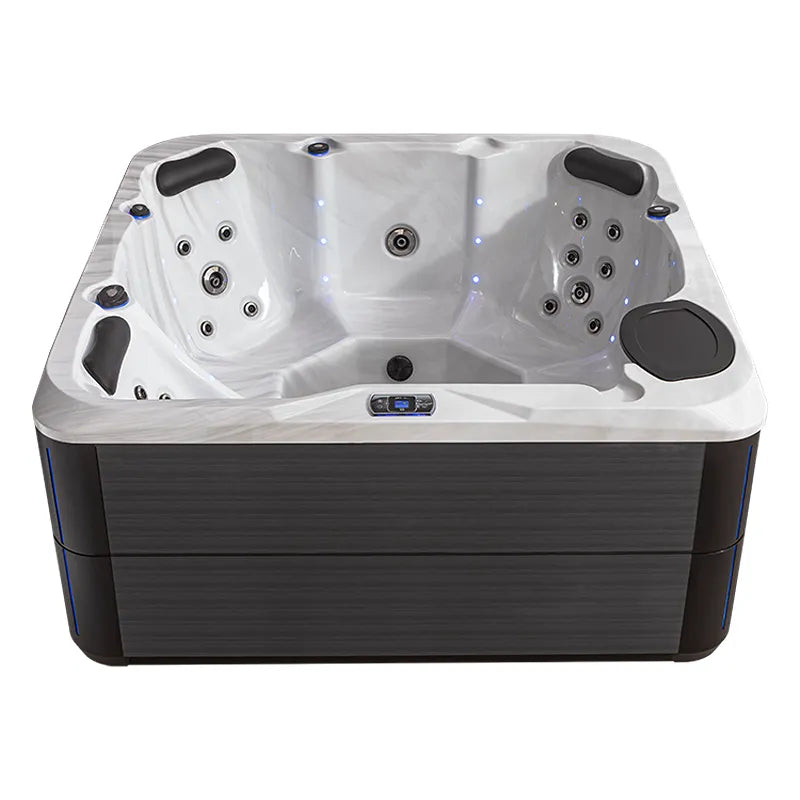 AWT Außenwhirlpool IN-801 eco Sterling Silver 200x200 von oben mit Massagedüsen und LED-Beleuchtung