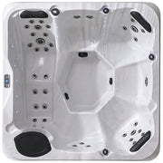 AWT Außenwhirlpool IN-801 eco Sterling Silver 200x200 Draufsicht mit Massagedüsen und Sitzplätzen