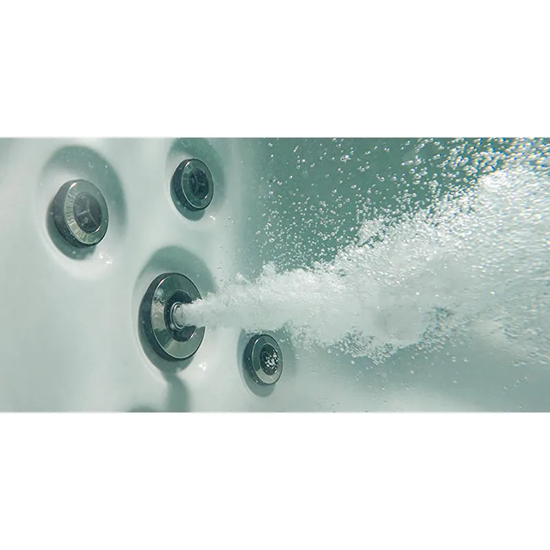 AWT Außenwhirlpool IN-801 eco Sterling Silver 200x200 Düsen mit Wasserstrahlen und Blasen