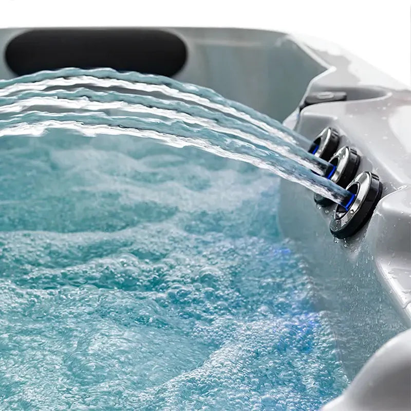 AWT Außenwhirlpool IN-802 mit Wärmepumpe CloudyBlack – Whirlpool mit sprudelndem Wasser und Massagedüsen