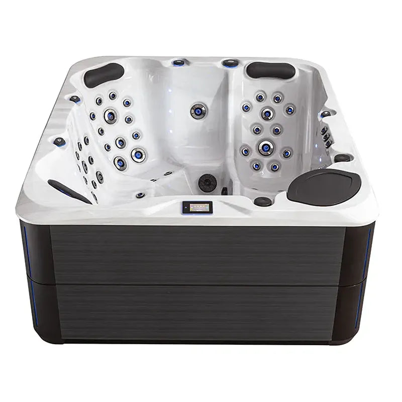 AWT Außenwhirlpool IN-804 mit Wärmepumpe Sterling Silver, Draufsicht mit Düsen und Sitzplätzen