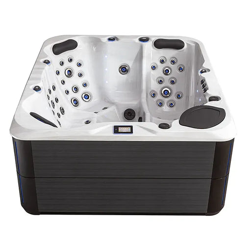 AWT Außenwhirlpool IN-804 mit Wärmepumpe Sterling Silver, Draufsicht mit Düsen und Sitzplätzen