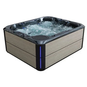 AWT Außenwhirlpool IN-804 mit Wärmepumpe Sterling Silver mit sprudelndem Wasser und beleuchtetem Rahmen