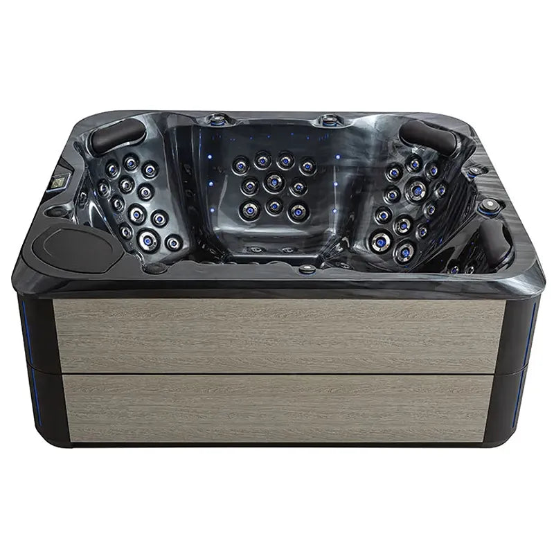 AWT Außenwhirlpool IN-804 mit Wärmepumpe Sterling Silver Draufsicht mit Massagedüsen