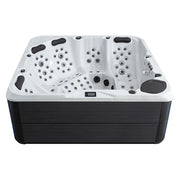 AWT Außenwhirlpool IN-803 extreme 235x235 mit weißem Becken, schwarzem Rahmen und zahlreichen Massagedüsen von oben