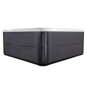AWT Außenwhirlpool IN-803 extreme 235x235 mit dunkelgrauer Außenverkleidung und beleuchtetem Mittelsteg