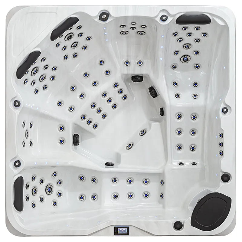 AWT Außenwhirlpool IN-803 extreme 235x235 Draufsicht mit Massagedüsen und Sitzplätzen