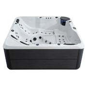 AWT Außenwhirlpool IN-803 extreme 235x235 mit weißem Becken, schwarzem Außenrahmen und Massagedüsen