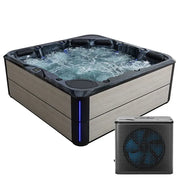 AWT Außenwhirlpool IN-803 extreme 235x235 mit Sterling Silver Umrandung, Massagedüsen und Wärmepumpe