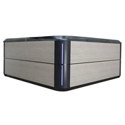 AWT Außenwhirlpool IN-803 extreme 235x235 mit Sterling Silver Verkleidung und schwarzem Rand