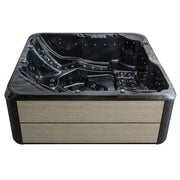 AWT Außenwhirlpool IN-803 extreme 235x235 Außenwhirlpool schwarze Wanne mit Holzverkleidung Draufsicht