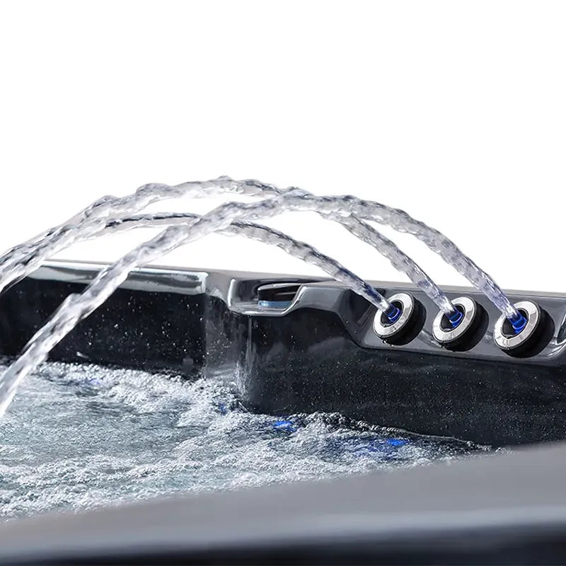 AWT Außenwhirlpool IN-803 extreme 235x235 mit aktivierten Wasserdüsen und Whirlpool-Funktion