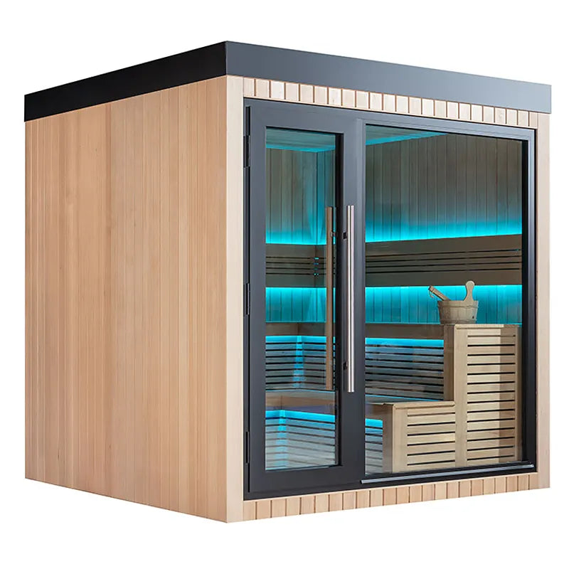 AWT The Cube X4 Outdoor Sauna Hemlock 235x235 Luxus