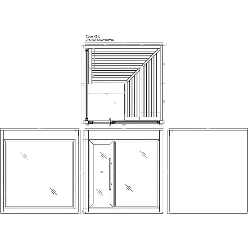 AWT THE CUBE X5-L Gartensauna Hemlock 235x235