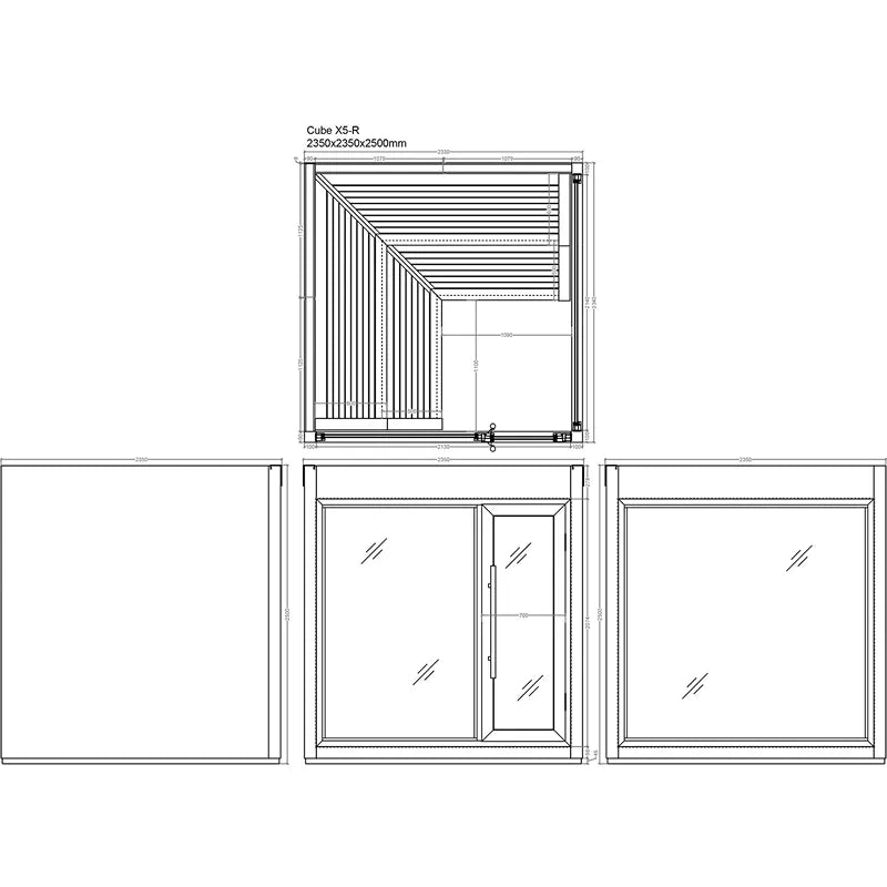 AWT THE CUBE X5-R Gartensauna Hemlock 235x235
