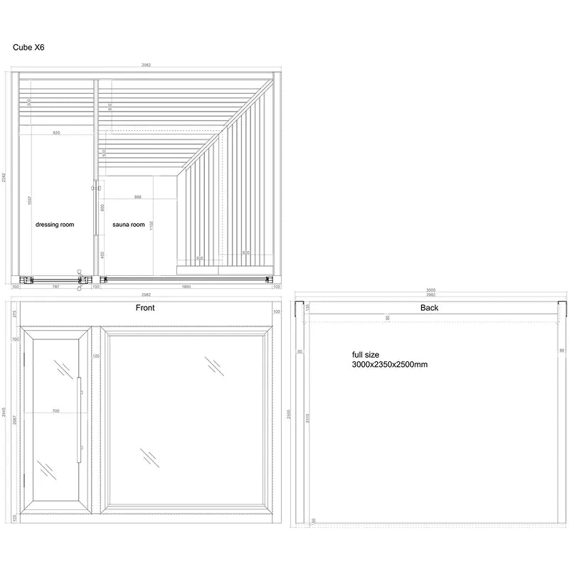 AWT THE CUBE X6 Outdoor Sauna Hemlock 300x235 Luxury Class