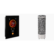 EAGO AWT E1604A Hemlock Sauna Zubehör: digitale Steuerung und Saunaofen mit Steinen