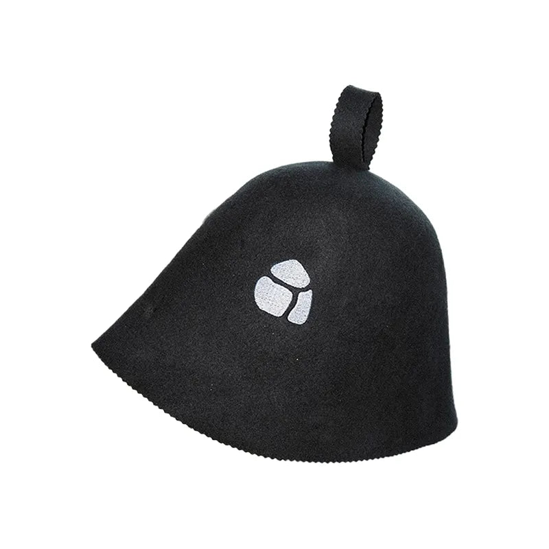Bast Näver Premium Zeltsauna Filzhut schwarz mit Bast Logo, Zubehör für tragbare Wellness-Sauna