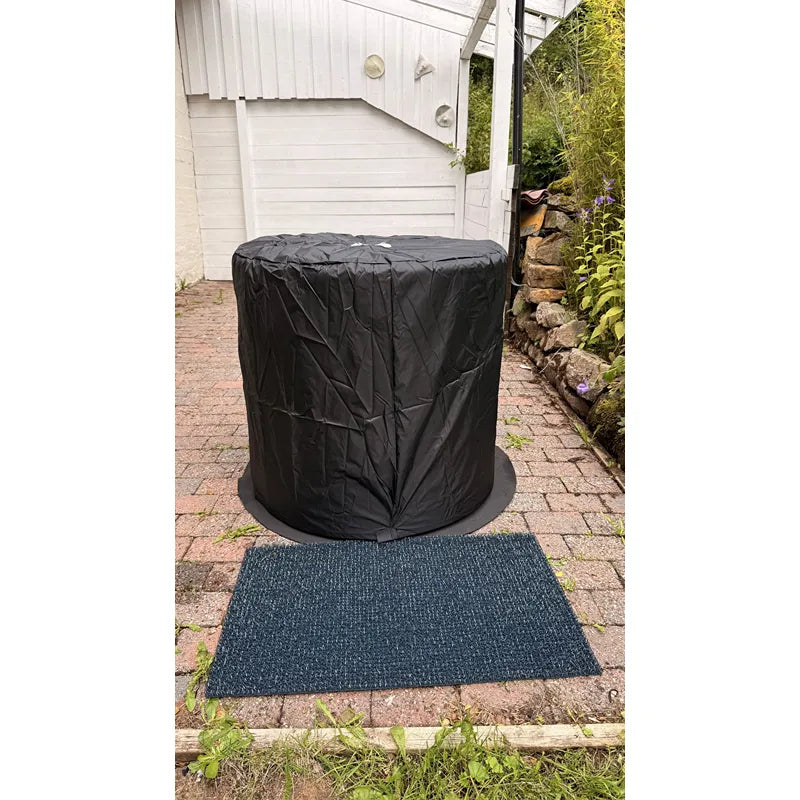 Bast Näver Premium Zeltsauna mit schwarzer Schutzhülle im Garten, tragbare Gartensauna für 2-6 Personen