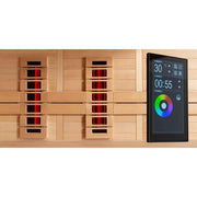 EAGO AWT Infrarotkabine E1250B-IR Hemlock Infrarotstrahler und digitales Touchscreen-Steuergerät mit Temperaturanzeige