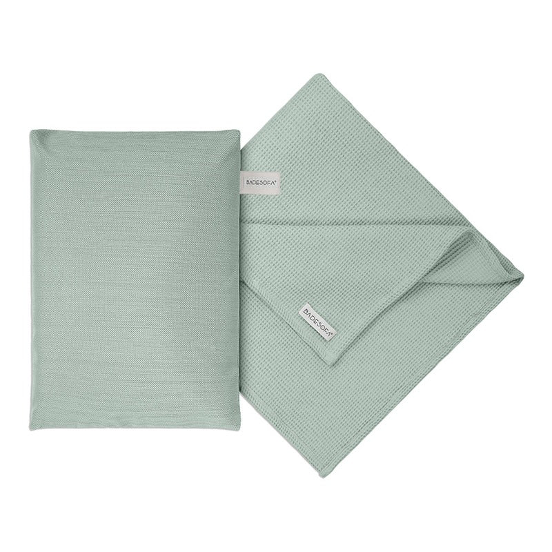 Badesofa Dampfsauna Set in sanftem Grün – Sitzkomfort und Bio-Baumwolle im harmonischen Design