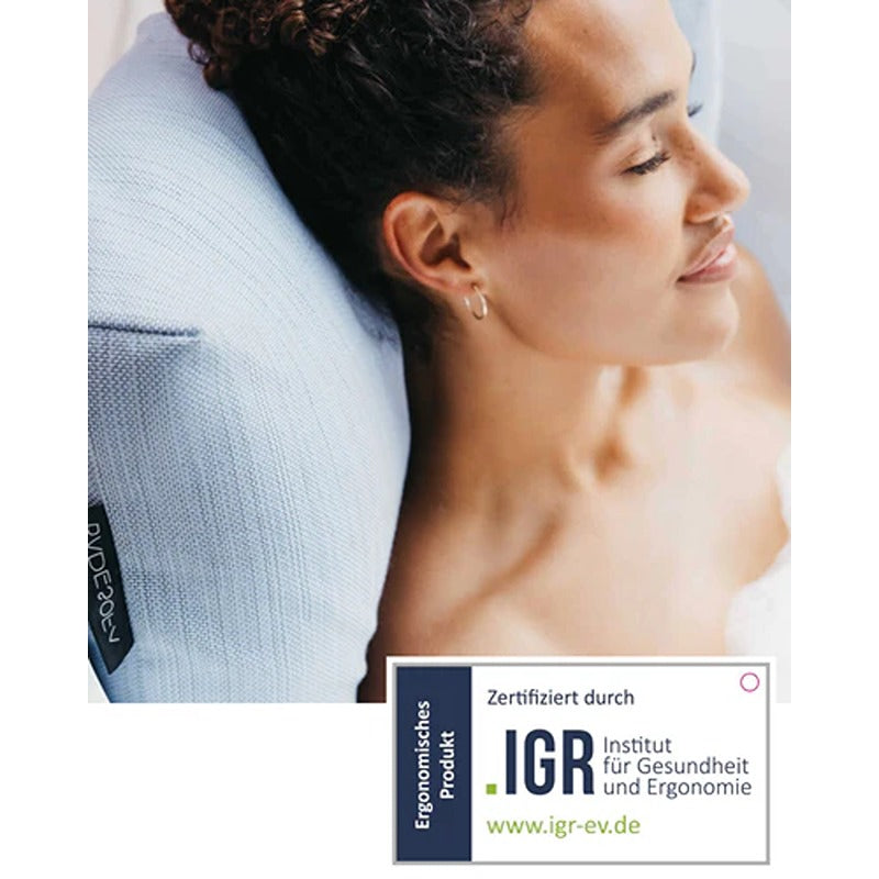 Ergonomisch zertifiziertes Badesofa Rückenkissen in Hellblau – ausgezeichnet vom IGR Institut