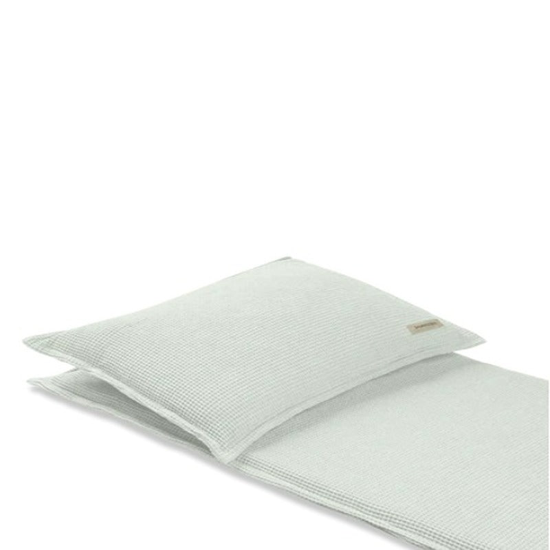 Badesofa Saunasofa Set Long in Grün – gepolsterte Liegefläche mit Kopfkissen für die Sauna