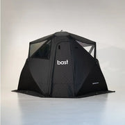 Bast Björk Basic Saunazelt - 4-10 Personen Pop-up Sauna in schwarzem Design mit Herstellerlogo