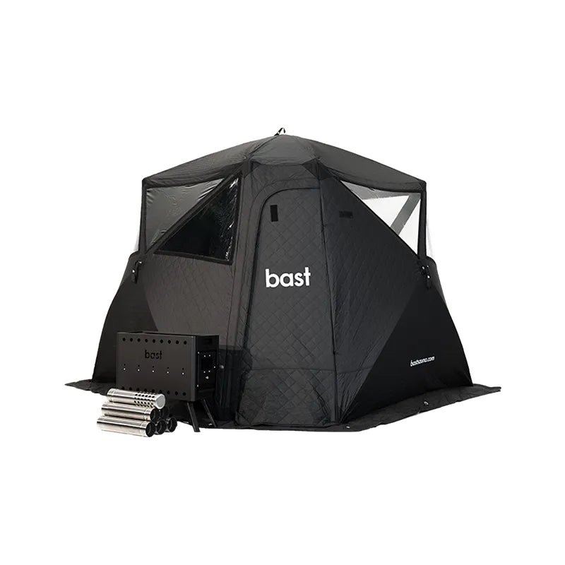 Bast Björk Basic Saunazelt Pop-up Sauna für 4-10 Personen mit Heizelement und Rohren