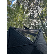 Bast Björk Deluxe Zeltsauna im Freien zwischen Bäumen aufgebaut, tragbare Gartensauna für 4-10 Personen