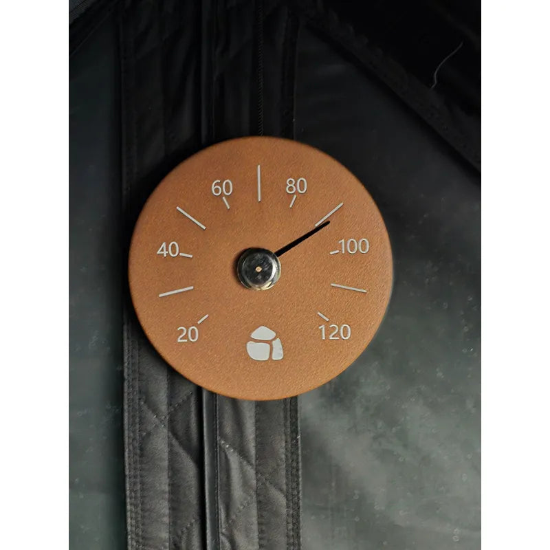 Bast Björk Deluxe Zeltsauna Thermometer mit Holzblende, Temperaturskala bis 120°C