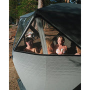 Bast Björk Premium Zeltsauna mit mehreren Personen im Wald, tragbare Gartensauna für 4-10 Personen