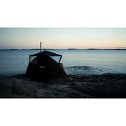 Bast Björk Premium Zeltsauna am Strand, tragbare Gartensauna für 4-10 Personen mit Schornstein